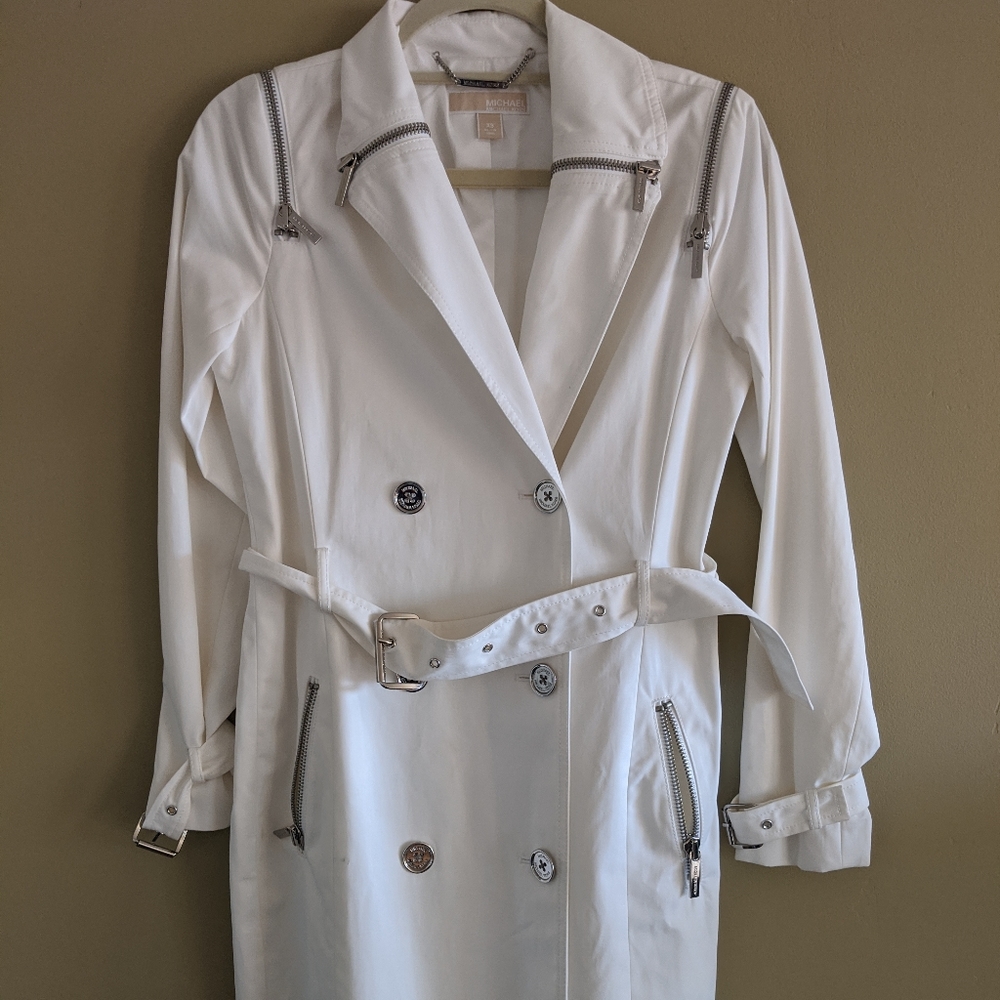 Michael Kors Lightweight White Trench Coat